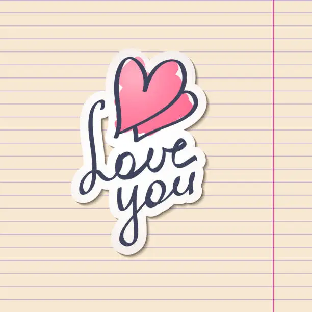 Vector illustration of love you