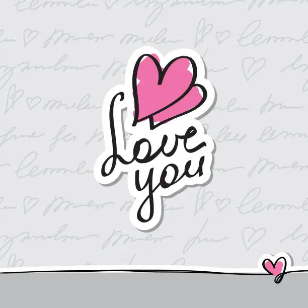 Vector illustration of love you