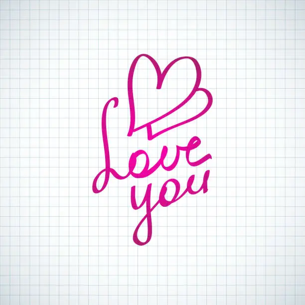 Vector illustration of love you