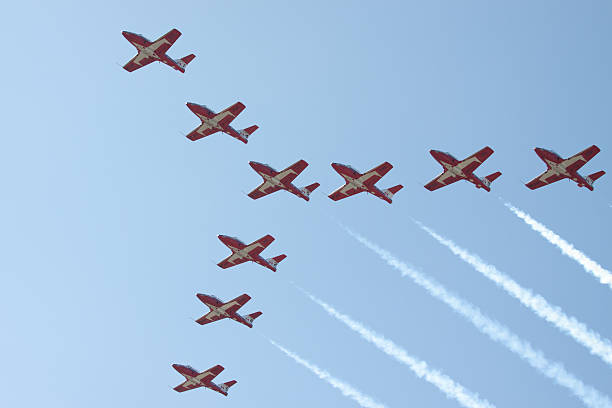 Snowbirds Flying In Formation stock photo