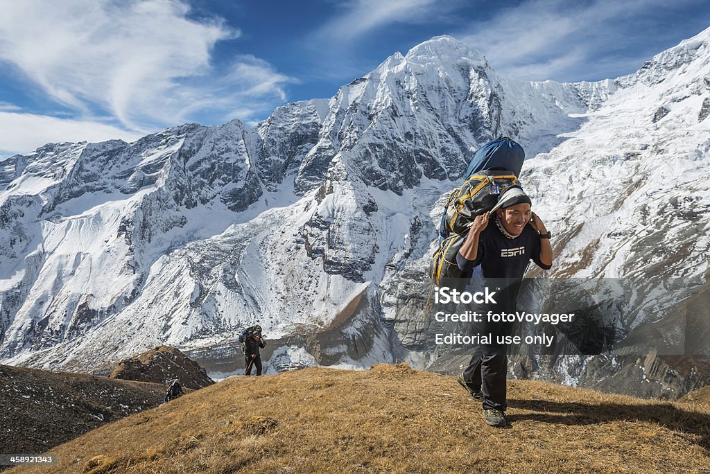 guide Sherpa porter expédition kit Himalaya, Népal - Photo de Guide libre de droits