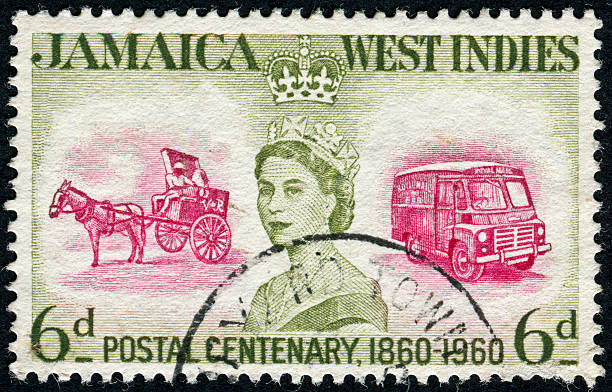 jamaican correio reg. - mail postage stamp postmark jamaica - fotografias e filmes do acervo