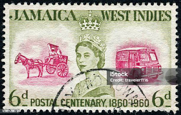 Selo De Correio Da Jamaica - Fotografias de stock e mais imagens de Colonialismo - Colonialismo, Isabel II do Reino Unido, Jamaica