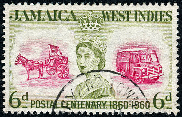 ямайский почты штамп - named postal service стоковые фото и изображения
