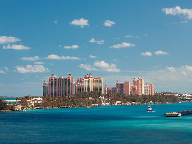 Atlantis Resort in Nassau, Bahamas. Aerial view. "Nassau, Bahamas - November 9, 2012: Atlantis Resort in Nassau, Bahamas. Aerial view." atlantis bahamas stock pictures, royalty-free photos & images