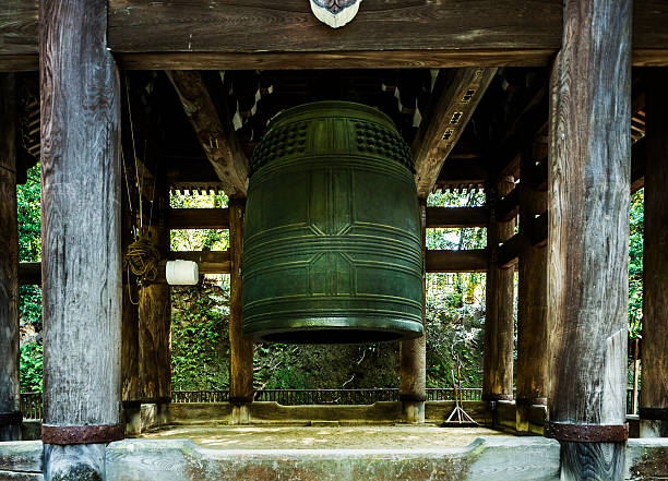 Kyoto, Japan - October 21, 2012: The Chion-in bell located in Kyoto Japan was created in 1633 and was considered the heaviest functioning bell until 1810. With 74 toones it is still the largest bell in Japan. It only rung twice  a year: on New Year's Eve 17 monks of the Chion-in temple swing a 5 meter beam to ring the bell, and on the Gyoki Daie in April.