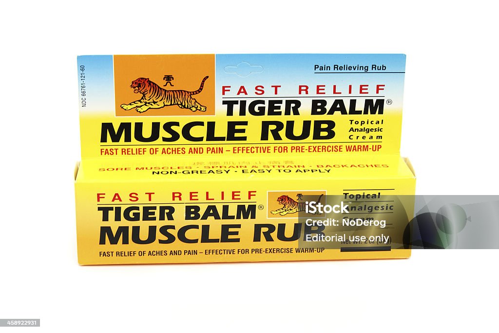 Tiger Balm Alívio de dor por esclarecer esportes - Foto de stock de Círculo royalty-free