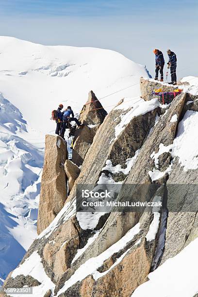 Climbers In Alps Stock Photo - Download Image Now - Mountain Climbing, Chamonix, Europe