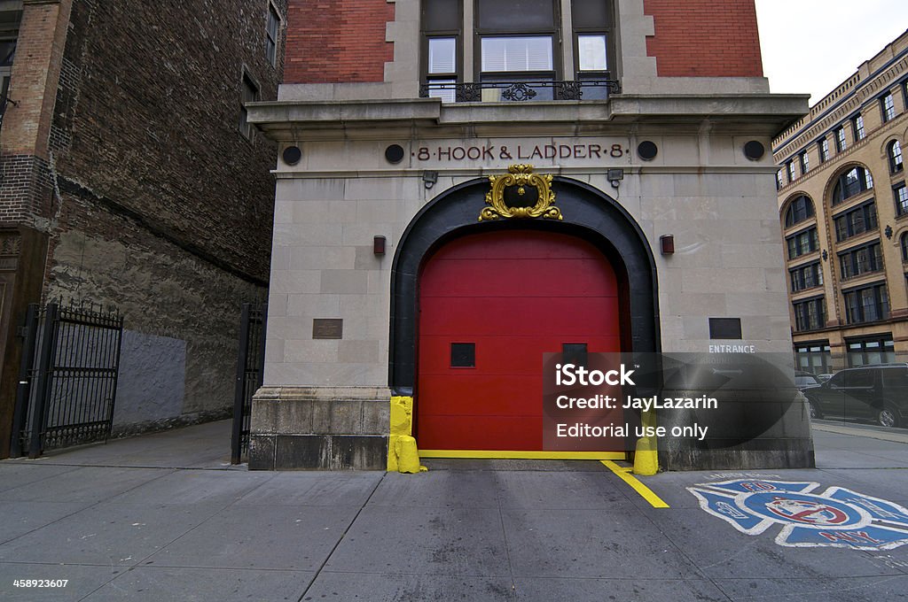 Paesaggio urbano di New York, Ghostbusters-Acchiappafantasmi Firehouse, la scala 8, Lower Manhattan - Foto stock royalty-free di Caserma dei pompieri
