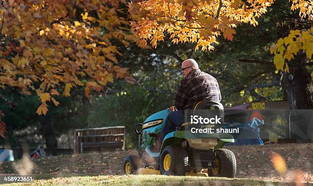 Autumn Afternoon Stock Photo - Download Image Now - John Deere, Lawn Mower, Riding Mower