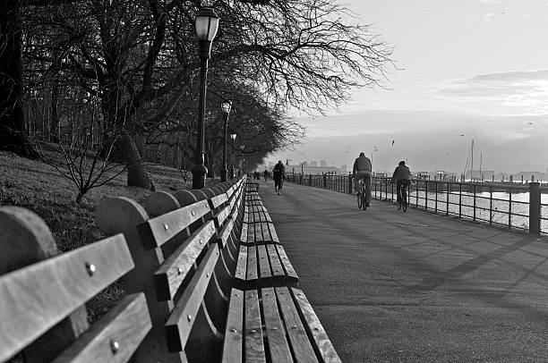 Silhouettes of people at the observation point.