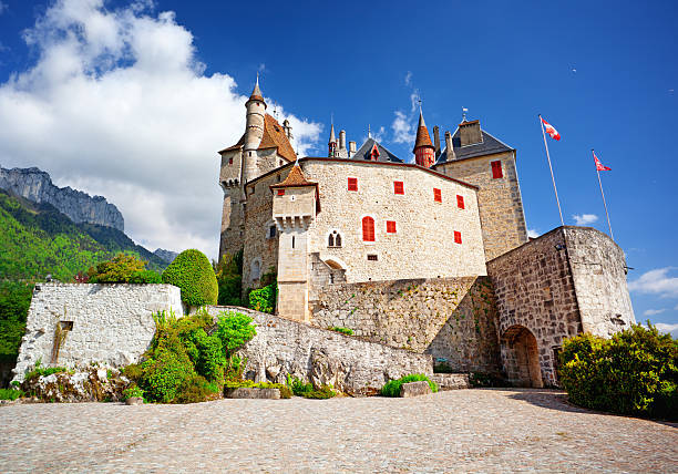 Menthon-Saint-Bernard castle stock photo