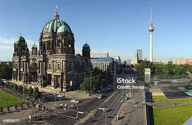 Aerial View Of Berlin With Cathedral And Television Tower Stock Photo - Download Image Now