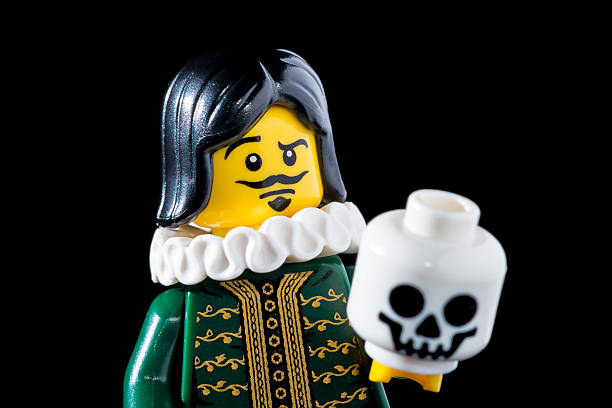 Lego Minifigures Series 8 figurine: The Thespian Borgosesia, Italy - November 8, 2012: Close up of the 'The Thespian' character from the Lego Minifigures series 8 by the Danish company Lego Group. william shakespeare stock pictures, royalty-free photos & images