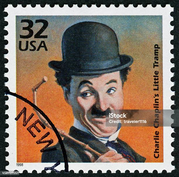 Charlie Chaplin Stamp - Fotografie stock e altre immagini di Hollywood - Los Angeles - Hollywood - Los Angeles, Charlie Chaplin, Vecchio