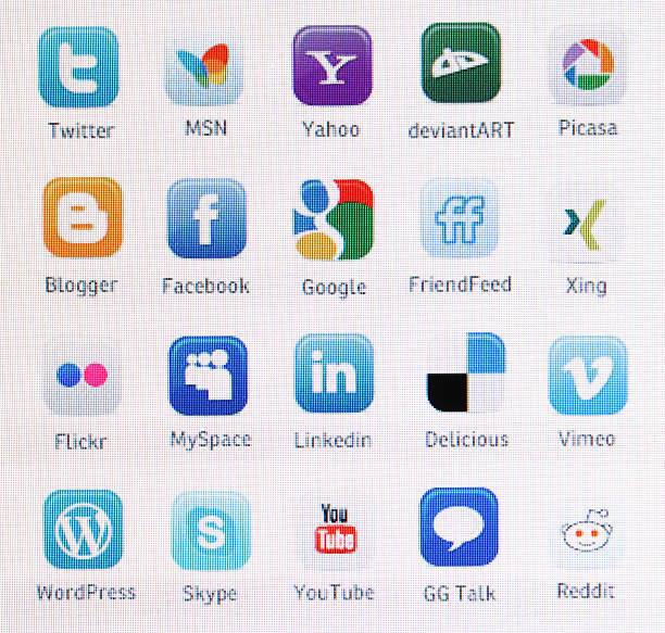 ícones de mídia social - friendfeed - fotografias e filmes do acervo