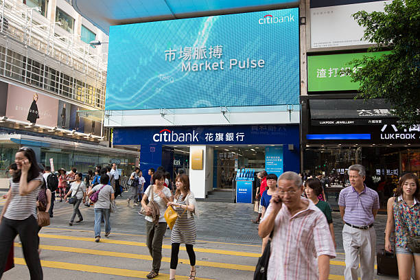 citibank filial em hong kong - named financial services company - fotografias e filmes do acervo