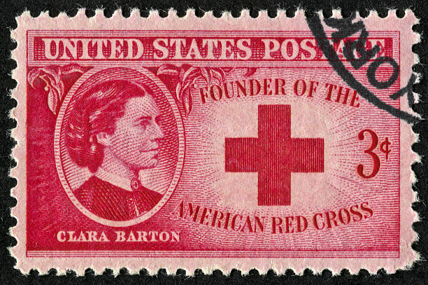Clara Barton Stamp "Richmond, Virginia, USA - November 26th, 2012: Cancelled Stamp From The United States Featuring The Founder Of The American Red Cross, Clara Barton." clara barton stock pictures, royalty-free photos & images