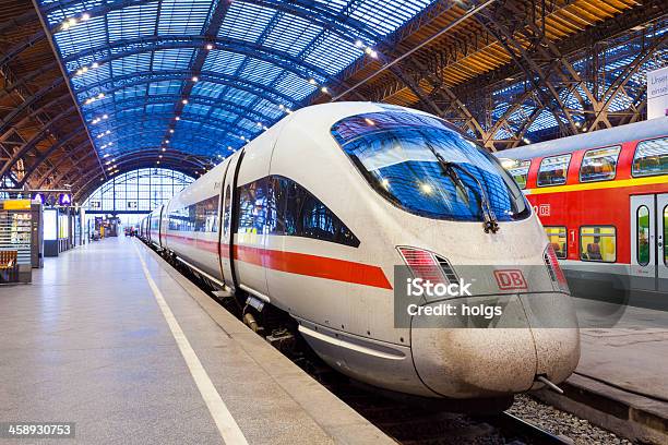 Ice Train Leipzig Germany Stock Photo - Download Image Now - Ice, Train - Vehicle, Railroad Station Platform