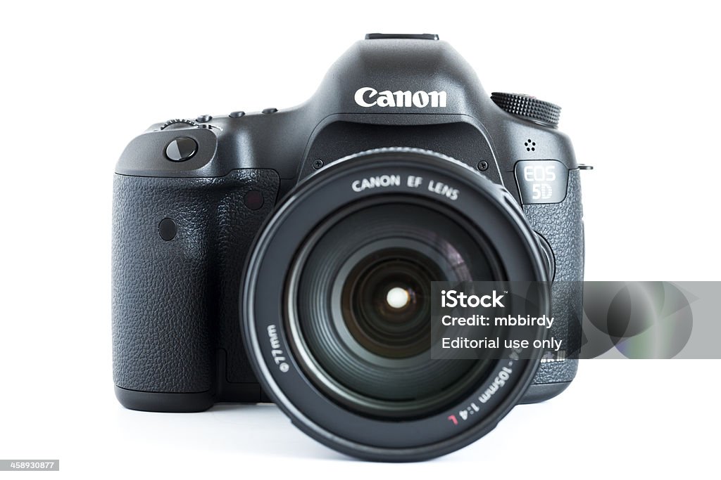 EOS 5D Mark III Canon digital la cámara con lente - Foto de stock de Blanco - Color libre de derechos