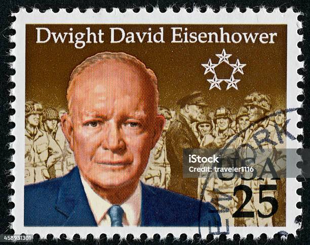 Presidente Dwight D Eisenhower Stamp - Fotografie stock e altre immagini di Dwight Eisenhower - Dwight Eisenhower, Presidente, Francobollo postale