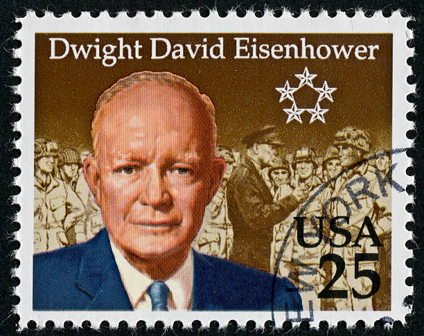 프리지던트 드와이트 d. 아이젠하워 스템프 - people postmark dwight eisenhower president of the usa 뉴스 사진 이미지