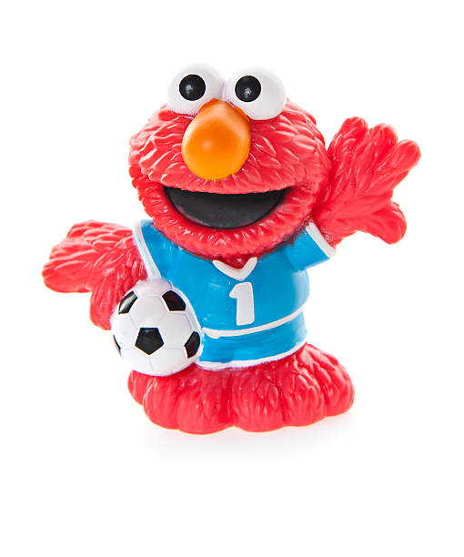 elmo brinquedo plástico de gergelim street - elmo toy puppet sesame street imagens e fotografias de stock