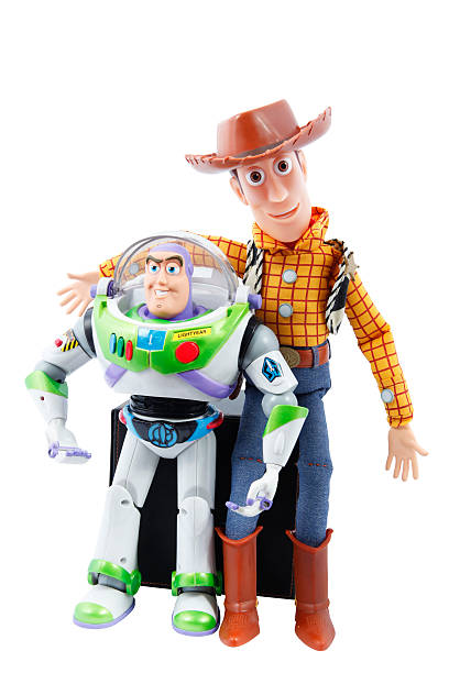 buzz lightyear и woody - color image cowboy plastic people стоковые фото и изображения