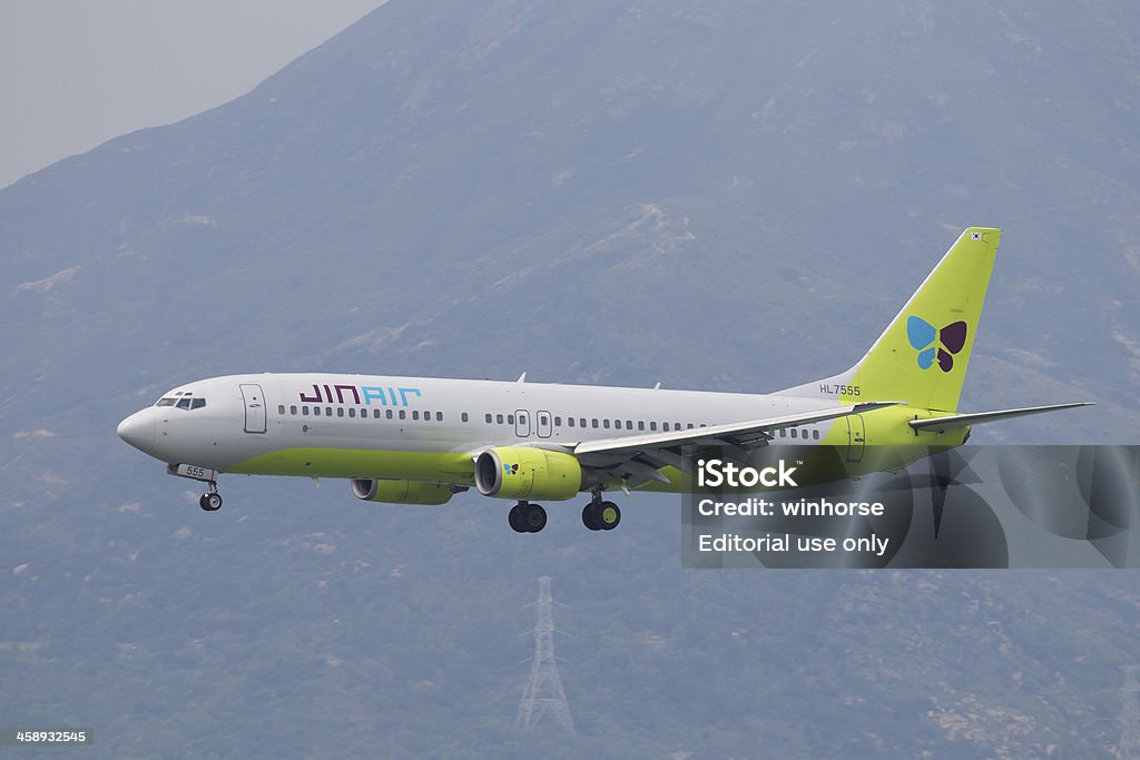 Jin Air Boeing 737 - Foto de stock de Aeroporto royalty-free