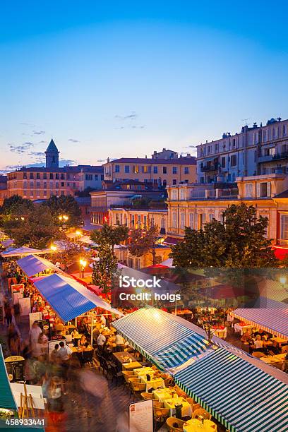 Atmospheric Night In Nice France Stock Photo - Download Image Now - Nice - France, France, Diner