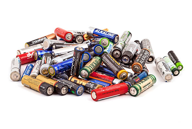Used batteries stock photo