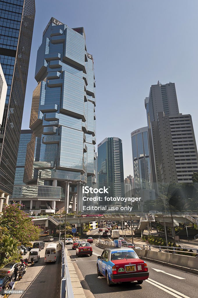 Hongkong dzielnicy finansowej drapaczy chmur i taksówki - Zbiór zdjęć royalty-free (Admiralty District)