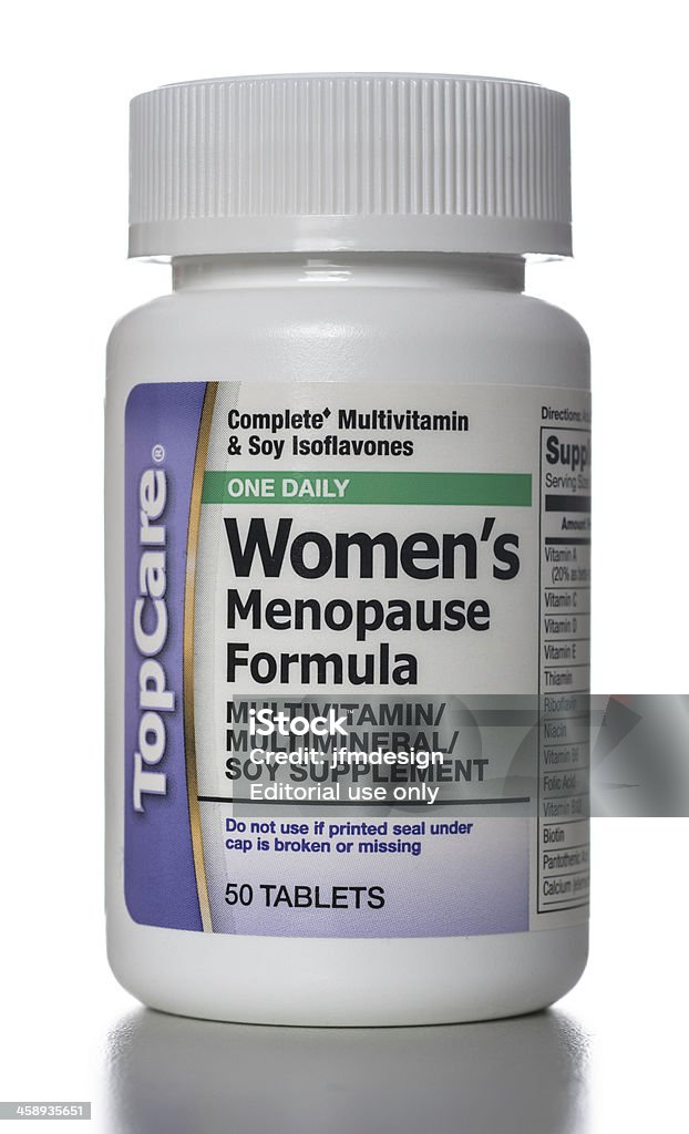 TopCare mujeres menopausia fórmula multivitaminas Multimineral de soja Completar el recipiente - Foto de stock de Comida sana libre de derechos
