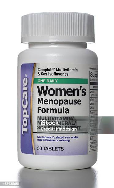 Topcare Mujeres Menopausia Fórmula Multivitaminas Multimineral De Soja Completar El Recipiente Foto de stock y más banco de imágenes de Comida sana