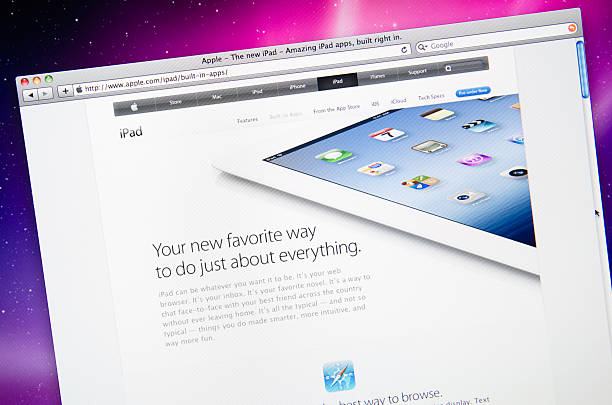 apple.com ofrece página web tras el ipad 3 de liberación - ipad 3 fotografías e imágenes de stock