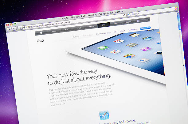 apple.com apresenta página da web após o ipad 3 liberação - ipad 3 - fotografias e filmes do acervo