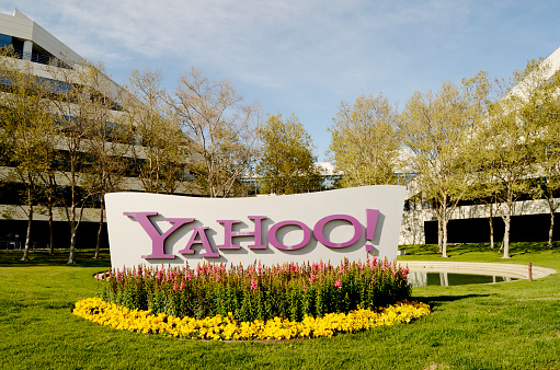 Santa Clara, USA - March 26, 2012: Yahoo headquarters in silicon valley. Yahoo is a famous internet corporation headquartered in Sunnyvale of California. It is one of the largest websites in the world which is well known for its web advertisement, email, News and Flickr photo gallery.