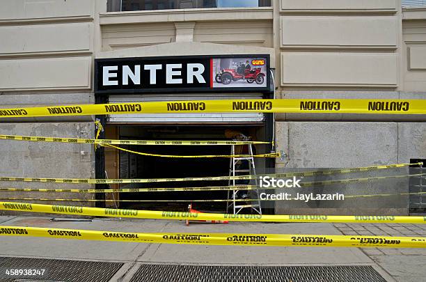 Hurricane Sandy Aftermath Parking Garage Closed West Street Lower Manhattan Stock Photo - Download Image Now