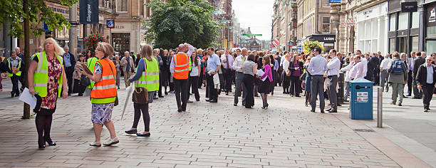 Fire Drill in central Glasgow stock photo