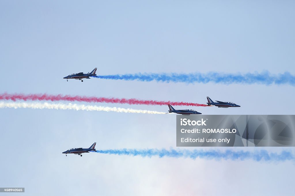 Patrouille де Франс aerobatic ПОКАЗАТЬ КОМАНДУ - Стоковые фото Авиашоу роялти-фри