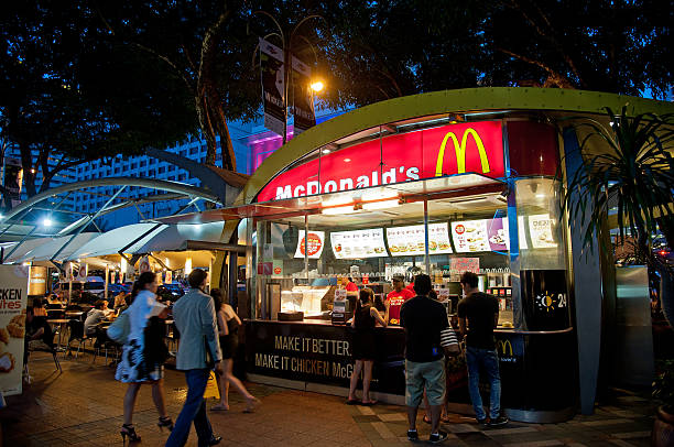 Outdoor McDonald's Restaurant in Singapore stock photo