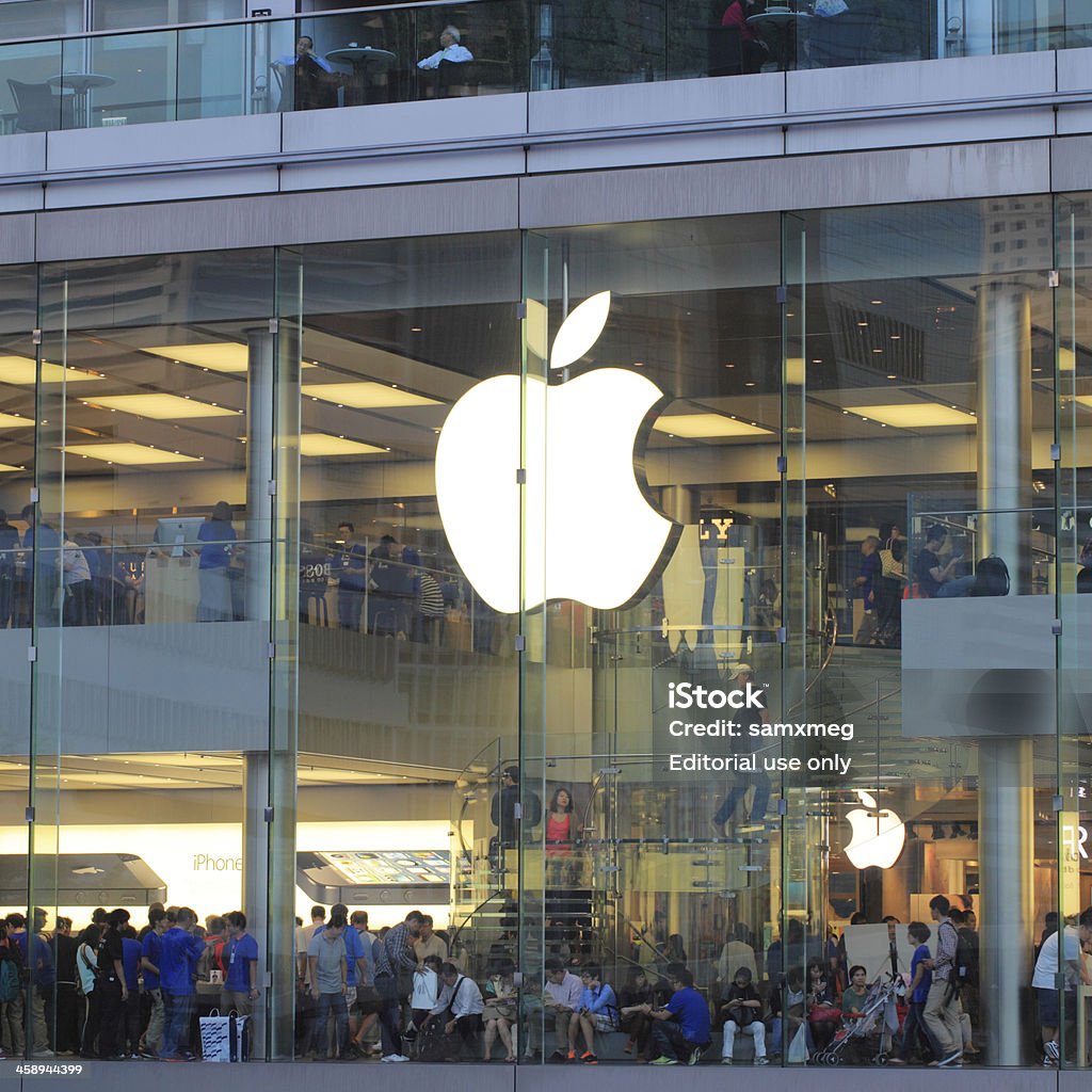 Apple Store IFC mall Hong Kong - Zbiór zdjęć royalty-free (Aplikacja mobilna)