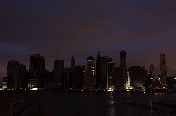 Hurricane Sandy Manhattan blackout second night stock photo