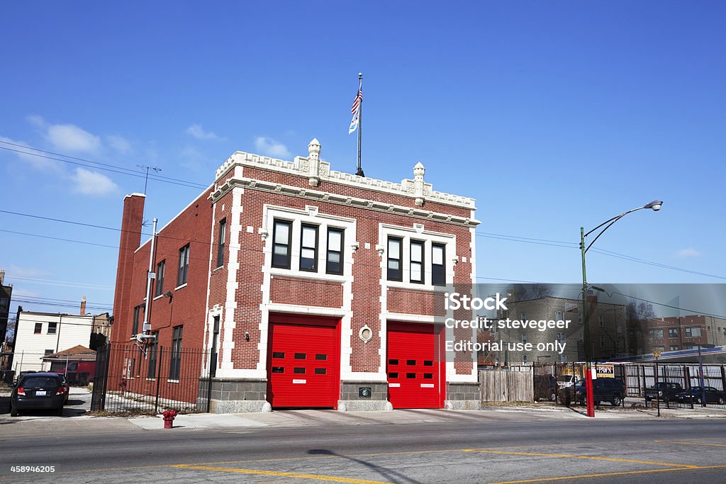 Fire Station in Auburn Gresham, Chicago "Chicago, USA - March 19, 2011: Fire Station in Auburn Gresham, a Chicago community on the Far Southwest Side. Engine Company 129, Truck 50, Ambulance 30 Firehouse, built 1929. Designated a Chicago landmark in 2003. No people." 1920-1929 Stock Photo