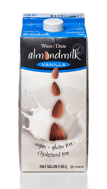 winn-dixie almondmilk baunilha tetrapak ou embalagem recipiente - winn dixie imagens e fotografias de stock