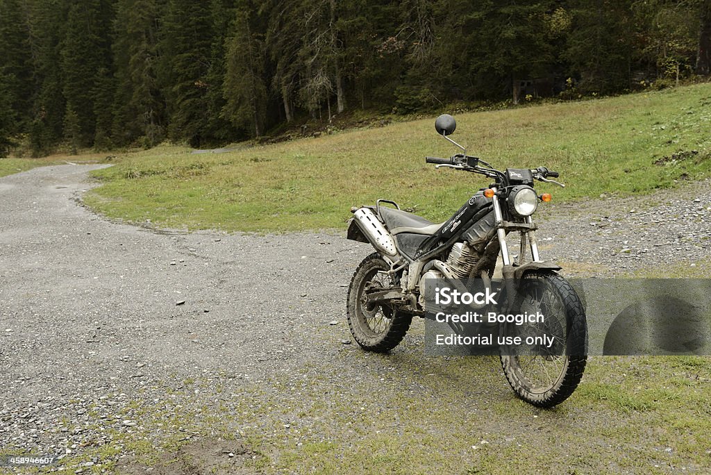 Motociclista sporco nelle Alpi - Foto stock royalty-free di Yamaha Motor