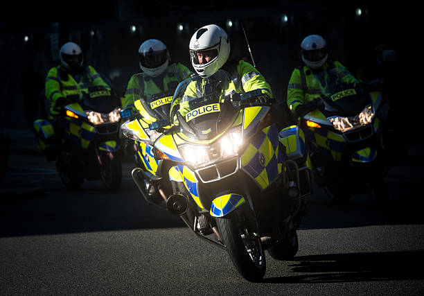 警察官のバイク - police helmet ストックフォトと画像