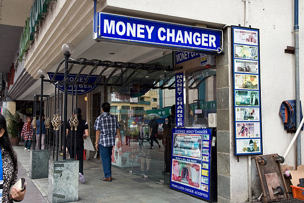 머니 제품이 Bukit Bintang Kuala Lumpur street 스톡 사진