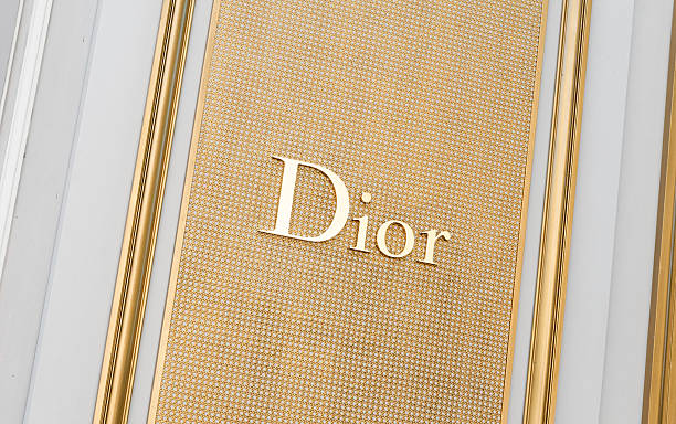 Dior window shop in rue Montaigne, Paris stock photo