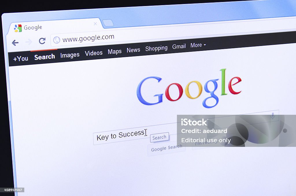 Procurar a chave para o Sucesso - Royalty-free Google - Nome de marca Foto de stock